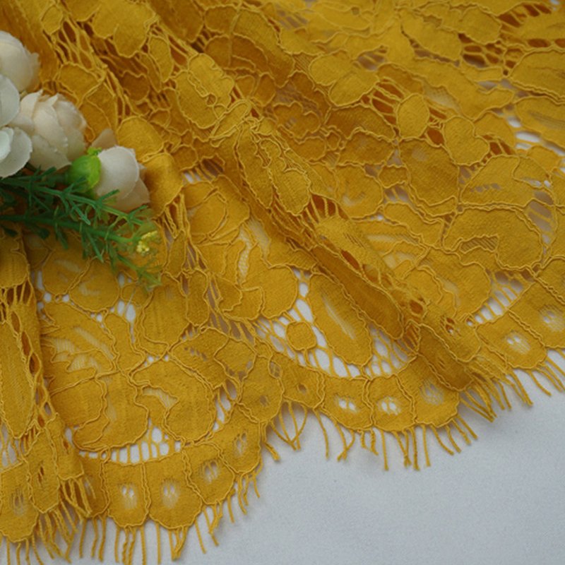 Placement Floral Eyelash Placement Lace Fabric for Women's Wear Wholes 15